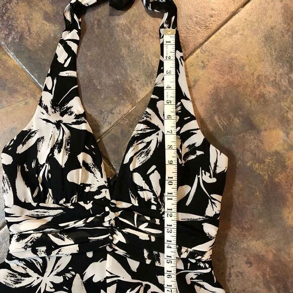 White House Black Market Women’s Floral Halter Tie Neck Sundress Size 4 - Picture 9 of 14